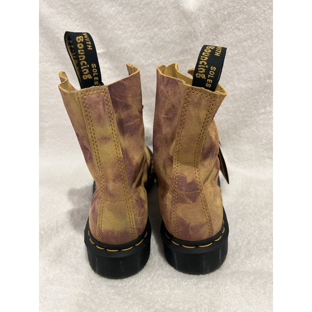 Dr‎ Martens Womens 1460 Pascal Tie Dye Leather Lace Up Boots Size 7 NEW Camo Tan - Picture 7 of 14